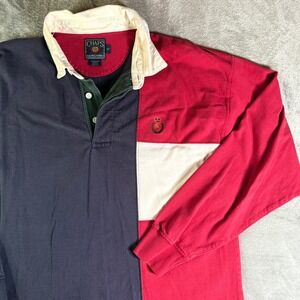 VTG Chaps Ralph Lauren Colorblock Rugby Shirt Long Sleeve Collared Mens M